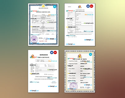 bangladesh, Barbados certificate templates
