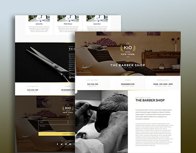 Landing page design for berber shop