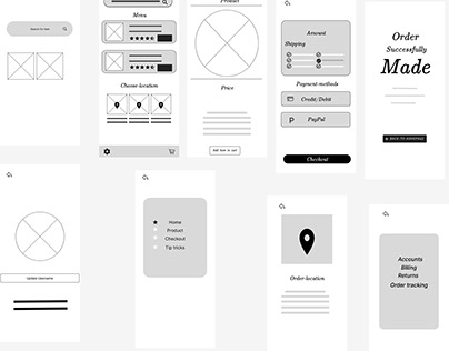grocery order wireframe