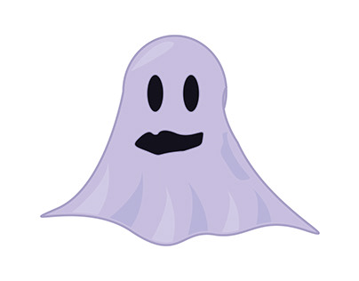 Cute Halloween Ghost in Purple Cloak