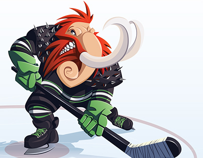 Mammoth - Ice hockey mascot and logo design