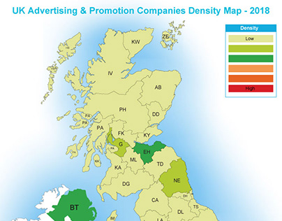 UK Advertising & Promotion Company Density Map