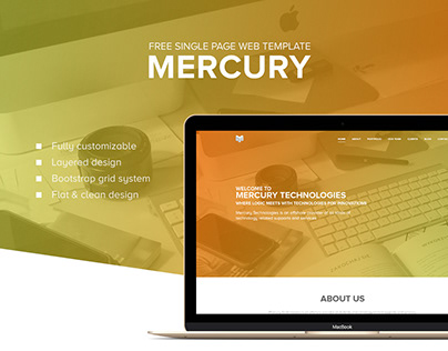 Mercury - Free Single Page Web Template