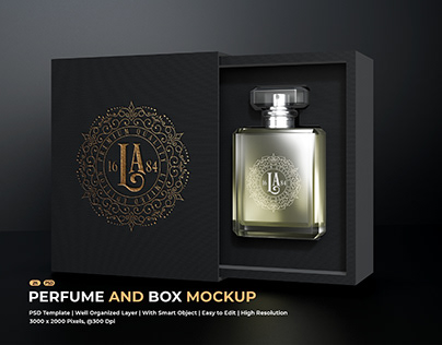 Perfume and Box Mockup