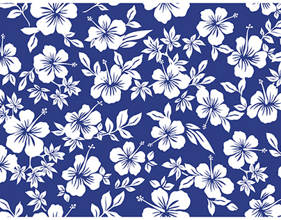 Seamless pattern of classical hibiscus illustrations.