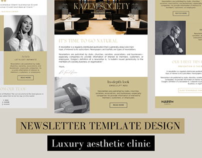 Elegant newlsetter design for luxury aesthetic clinic