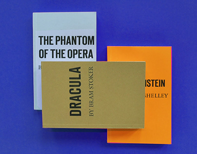 Series of the books with letterpress covers