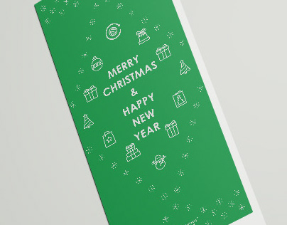Christmas & new Year greeting postcard
