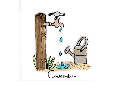 A Postage Stamp in a series for Water Conservation
