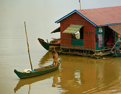 A Floating Village at Tonle Sap Lake