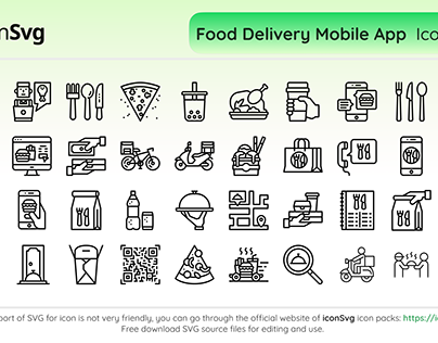 Food Delivery Mobile App Icons