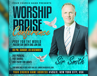 Worship meeting flyer social media instagram post