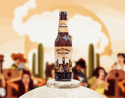 The Wild West- Jack Daniel's Beer label Design