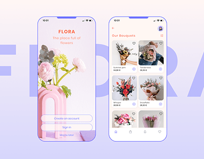 Flora app. Bouquet ordering. UX/UI