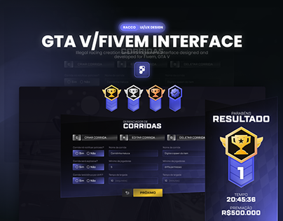 GTA V/FIVEM INTERFACE (RACE PANEL)
