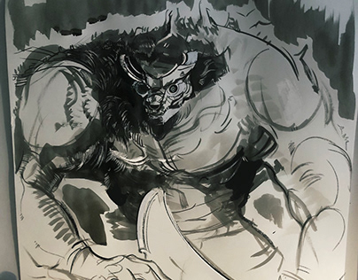 Shadow of the Colossus large inking