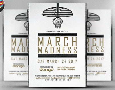 March Madness Basketball Flyer Template v2