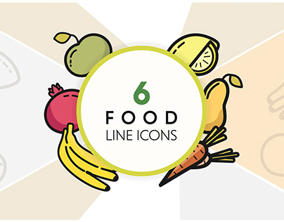 6 FOOD LINE ICONS
