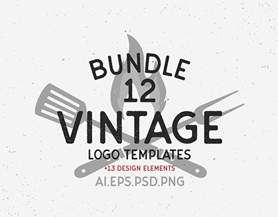 12 Vintage logo templates. +(6 Free logos)