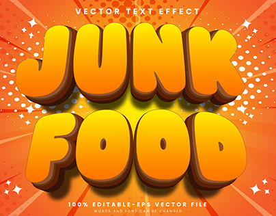 Junk Food 3d editable text style Template