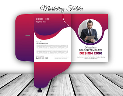 modern simple clean marketing folder design
