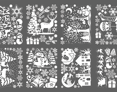 Christmas white electrostatic sticker design