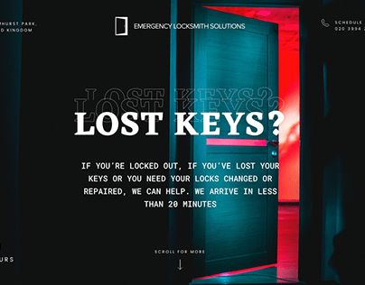 Locksmith services - landing page concepts