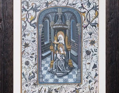 A copy of the medieval manuscript illumination.