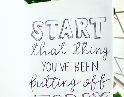 hand-lettered quote