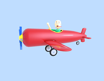 Cartoon 3D airplane