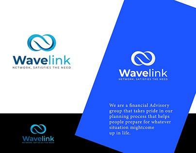 Wave link logo design. Tech Cyber network logo