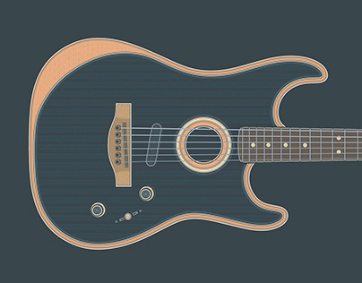 Fender Acoustasonic Stratocaster Guitar Art