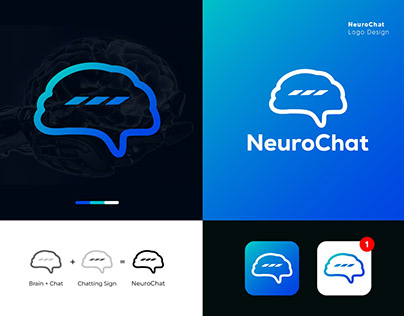 NeuroChat | Tech Ai Talking Software App Logo Design