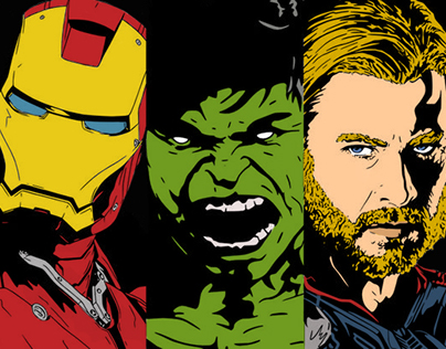 Pintura Digital - Heróis da Marvel