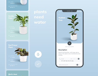 Plants Need Water - Mobile App Concept