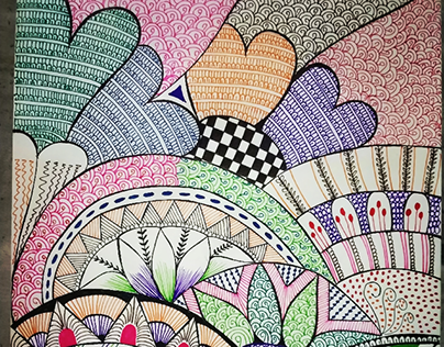 coloured mandala doodle.
