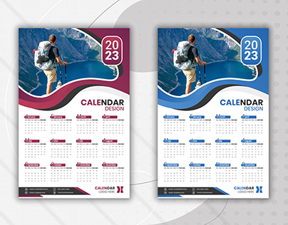 Modern 2023 Business wall calendar template design