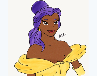 Disney princess Belle, as WOC