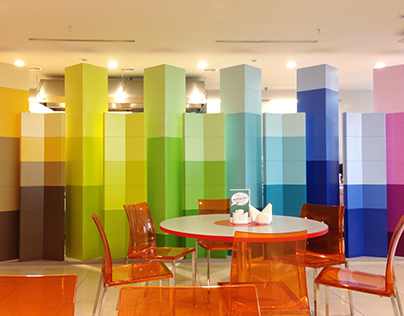 Colorful Cafe Interior Design Project