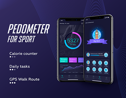 App Pedometer UI/UX (2018г.)