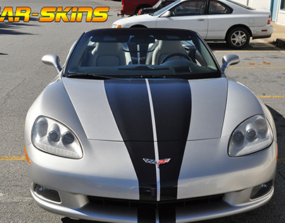 Corvette Gloss Black Anniversary Stripes