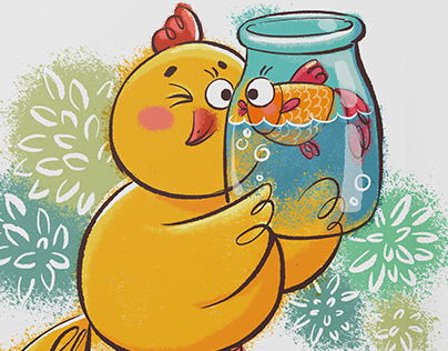 Illustrations for the book “A Pet for Chick”