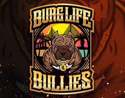 Logo and Mascot Illustration for Burg Life Bullies