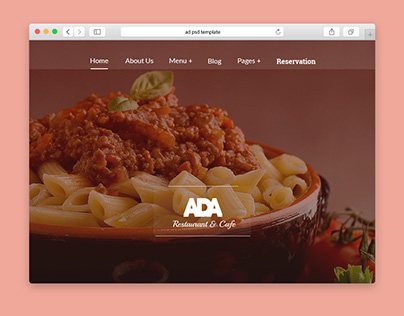 Ada Restaurant and Cafe Psd Template