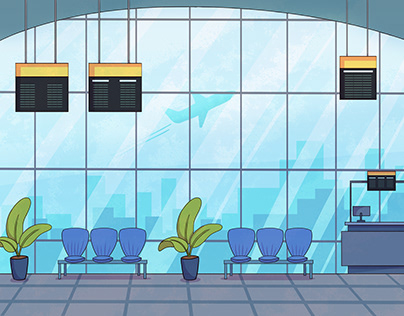 Airport Background Design for an Animation Studio