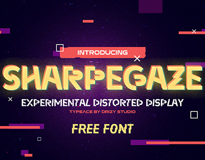 Sharpgaze Display Experimental Distorted FREE FONT
