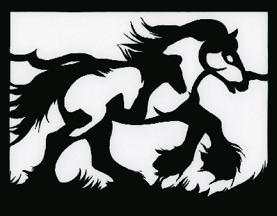 Galloping Horse Papercut