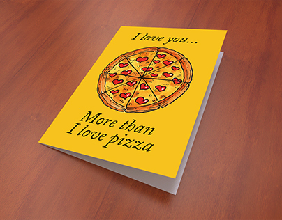 Pizza love - Illustration for Valentine's Day