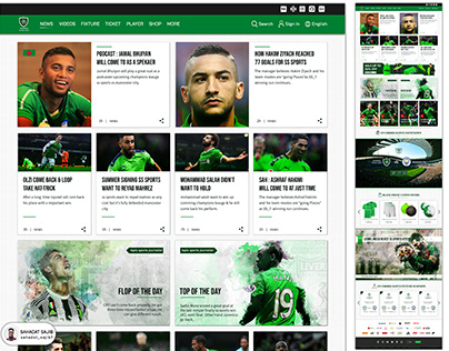 Sports Website UI Template Design (without prototype)
