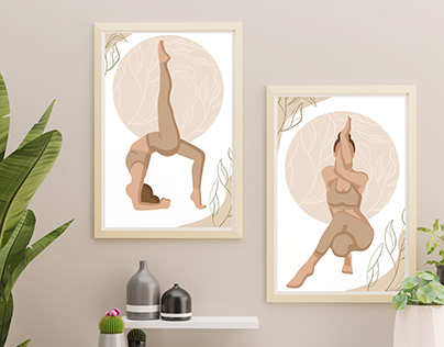 Иллюстрации для йога-центра | Poster for yoga studio